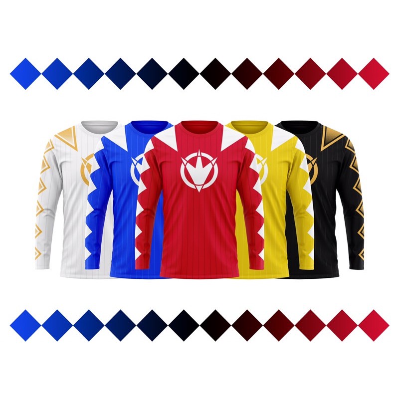 เสื้อกีฬาแขนยาว ลาย Power Rangers-inspired Full Sublimation