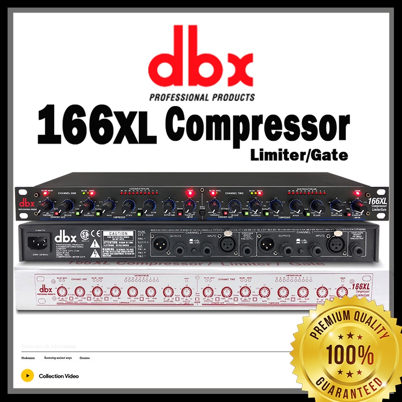 DBX 166XLคอมเพรสเซอร์มืออาชีพ ความแม่นยำสูงสองห้องตัว จำกัด แรงดัน คอมเพรสเซอร์เสียงวิศวกรรมการแสดงบ