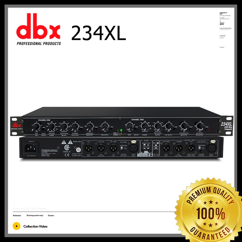 DBX 234XL CROSSOVER ครอสโอเวอร์3ทาง ครอสโอเวอร์ 234 XL Ce-ance stereo 2-way/3-way or mono 4-way AI-p