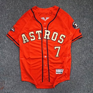 เสื้อกีฬาเบสบอลแขนสั้น ปักลาย Mlb Jersey สไตล์ฮิปฮอป และยุโรป และอเมริกา