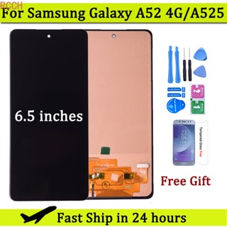 หน้าจอสัมผัส LCD 6.5 นิ้ว พร้อมกรอบ สําหรับ Samsung Galaxy A52 4G A525 SM-A525B A52 LCD