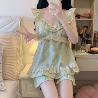 [Jenny พร้อมส่ง] ชุดนอนเจ้าหญิงน่ารัก สีเขียว สไตล์ญี่ปุ่น สําหรับผู้หญิง