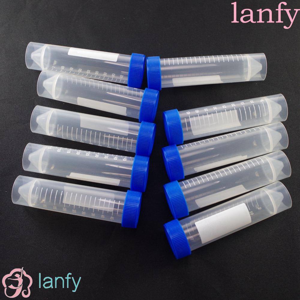 Lanfy 50ml Centrifuge หลอดสําหรับ Office School Caps Pack คอนเทนเนอร์พลาสติกหลอดทดลองพร้อมขนาด Free-oned อุปกรณ์เคมีห้องปฏิบัติการอุปกรณ์ซีล 10pcs Lab ขวดการวิเคราะห์