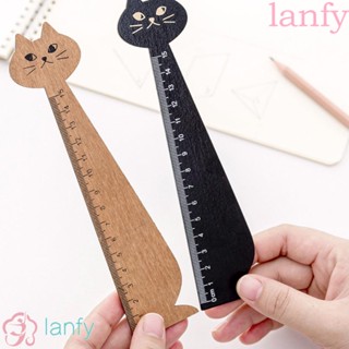 Lanfy ไม้บรรทัด แบบตรง ลายการ์ตูนแมว สําหรับเย็บผ้า โรงเรียน สํานักงาน บ้าน ครัวเรือน 1 ชิ้น