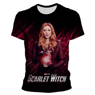 เสื้อยืด พิมพ์ลาย Marvel Avengers Wanda Vision 3 มิติ แฟชั่น สําหรับผู้ชาย และผู้หญิง