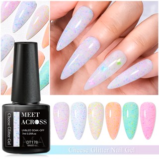 MEET ACROSS ชีส เล็บเจล กระพริบ เลื่อม เจลปั้นนูนเล็บ 7ml Nail Gel Polish Nail Art