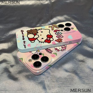 💕Cu5j เคสโทรศัพท์มือถือ ฟิล์ม ลายการ์ตูนคิตตี้ สําหรับ iPhone 14plus 13promax 12 11 7 8xsxr