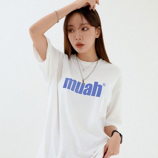 Muahmuah Balance เสื้อยืดลําลอง แขนสั้น พิมพ์ลายโลโก้ 4 สี