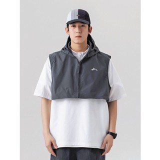 เสื้อยืดท็อป มีฮู้ด เหมาะกับใส่กลางแจ้ง แฟชั่นฤดูใบไม้ผลิ และฤดูร้อน สําหรับผู้ชาย และผู้หญิง