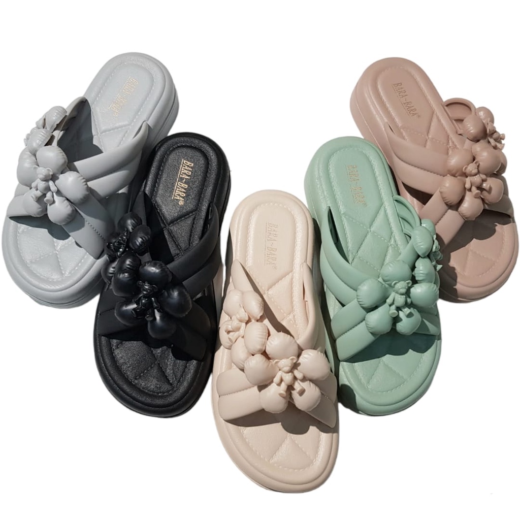 Bara~Bara Cross Rubber Sandals with Doll Flower JSL2208V-20NEW (AU4)