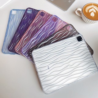 เคสแท็บเล็ต TPU ใส แบบนิ่ม ลายคลื่น 3D กันกระแทก สําหรับ iPad Pro 11 นิ้ว 2022 Air5 mini6 Air4 mini4 mini5 iPad 10 iPad Pro