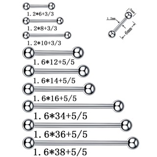 จิวเจาะร่างกาย ลิ้น ริมฝีปาก ลิ้น สเตนเลส 316L 14G16G