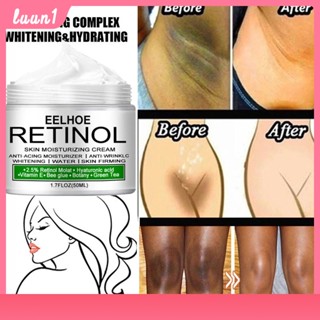 Eelhoe RETINOL ครีมไวท์เทนนิ่ง ฟอกสีร่างกาย ใต้วงแขน ขา เข่า Retinol Whitening Cream Bleaching Face Body Lightening Cream Underarm Armpit Legs Knees 50Ml Cod