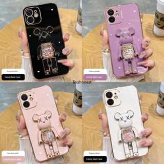 เคส For Apple iPhone 11 Pro Max เคส iPhone 6 Plus Case iPhone 6S Plus เคส iPhone 7 8 Plus iPhone SE 2022 เคสโทรศัพท์มือถือ ซิลิโคนนิ่ม ลายการ์ตูนหมีน่ารัก พร้อมขาตั้ง สําหรับ