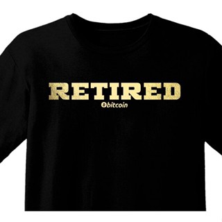 เสื้อยืดแขนสั้น พิมพ์ลาย Bitcoin RETIRED BTC สําหรับผู้ชาย