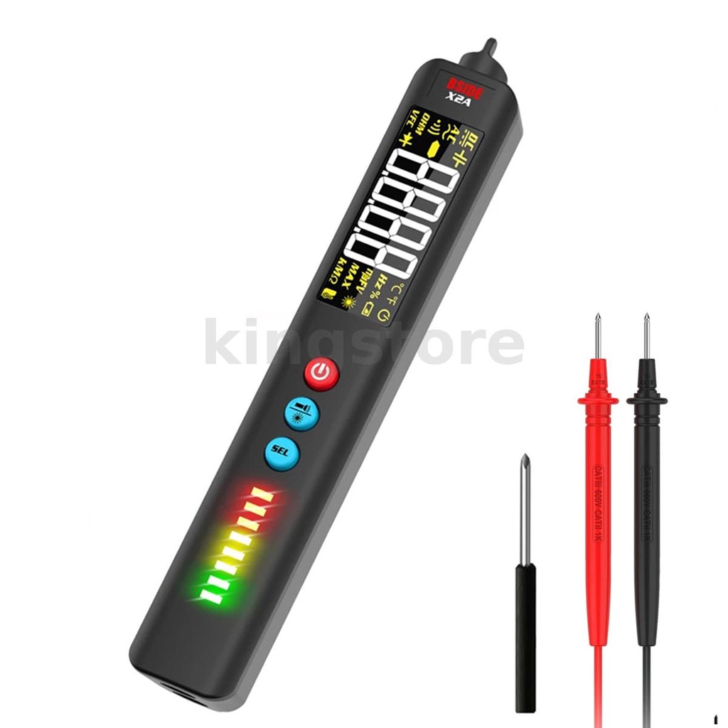 Bside Bside X2 มัลติมิเตอร์ วัดอุณหภูมิอินฟราเรด อัจฉริยะ หน้าจอ Lcd Ac Dc ปากกาตรวจจับแรงดันไฟฟ้า L