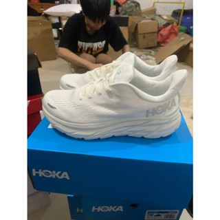 ขายดี รองเท้าผ้าใบ HOKa ONE ONE Clifton 8 ดูดซับแรงกระแทก สีขาว สีเทา สีเงิน 2023