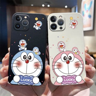 เคสโทรศัพท์มือถือแบบนิ่ม ขอบตรง ลายการ์ตูนโดราเอมอนยิ้มน่ารัก สําหรับ Huawei Nova 3i Nova 5T Nova 6 SE Nova 7i Nova Y61 Nova 9 SE Huawei P40 Lite P30 Pro