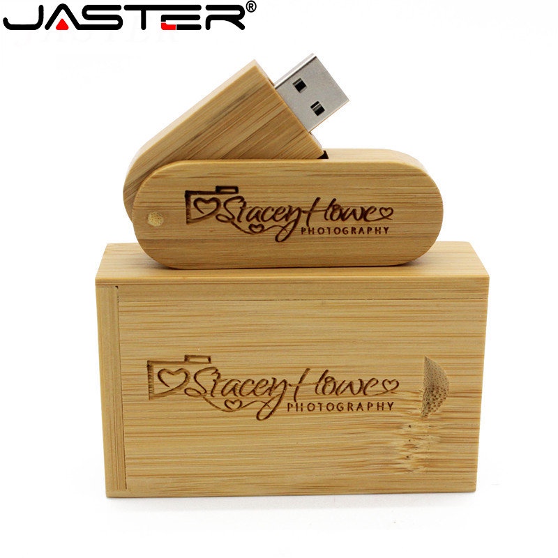 Cod! Jaster (โลโก้ลูกค้าฟรี 1 ชิ้น) แฟลชไดรฟ์ USB 2.0 64GB ไม้เมมโมรี่สติ๊ก 32GB พร้อมเคส U Disk 16GB 8GB 4GB