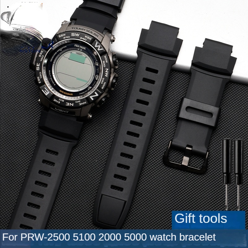 สายนาฬิกาข้อมือ ยางซิลิโคน อุปกรณ์เสริม สําหรับ Casio Protrek Series 3258prw-2500 5100 5000 2000 3500T 18 มม.