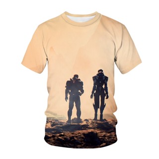 เสื้อยืด พิมพ์ลายเกมยิงปืน Mass Effect 4 สไตล์ฮาราจูกุ