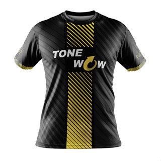 เสื้อกีฬาแขนสั้น ลายทีม Baju Tonewow Ha Tonewow Nouraff สีดํา