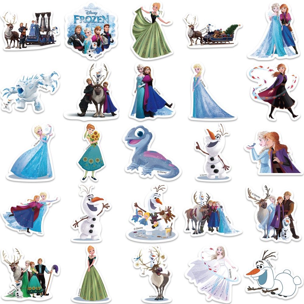 (ที่ได้รับอนุญาต) สติ๊กเกอร์ PVC กันน้ําลายการ์ตูน Frozen Disney 50 ชิ้น ราคา ถูกที่สุด ดีลบีเคเค แกลเลอรีภาพที่ 3