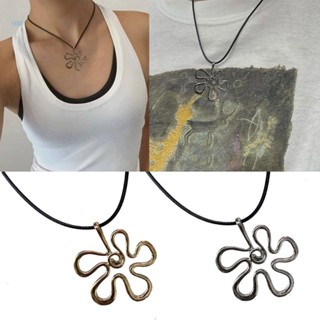 NERV Alloy Irregular Flower Pendant Necklace Exaggerated Flower Pendant Necklaces