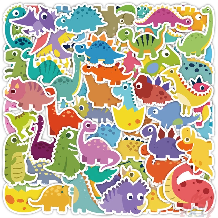 ❉ Q Dinosaur Series 01 Stickers ❉ 60Pcs/Set DIY Fashion Decals Doodle Stickers