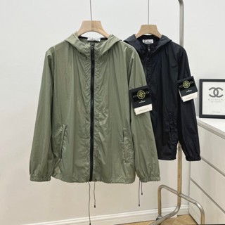 STONE ISLAND เสื้อแจ็กเก็ตกันลม ผ้าไนล่อน กันน้ํา ป้องกันแดด เหมาะกับการวิ่งจ๊อกกิ้ง สําหรับผู้ชาย