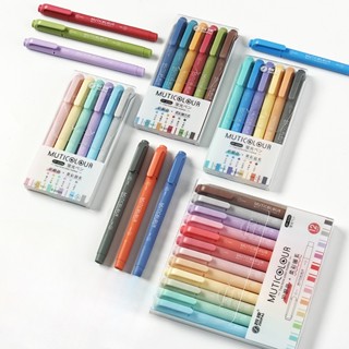 ปากกาฟลูออเรสเซนต์ 12 สี โมแรนดี้ ป้ายสีนักเรียนสีอ่อน สีน้ําตาลอ่อน 6 สี