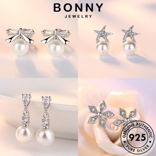 BONNY JEWELRY เครื่องประดับ มอยส์ซาไนท์ เกาหลี เงิน เพชร ไข่มุก ห่วง ผู้หญิง แท้ เครื่องประดับ Silver ตุ้มหู หนีบ ต่างหู 925 ต้นฉบับ แฟชั่น M021