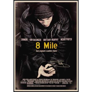 Eminem โปสเตอร์ 8 Mile โปสเตอร์ Hip Hop Rapper นักร้อง Eminem โปสเตอร์กระดาษคราฟท์ตกแต่งสติ๊กเกอร์ติ