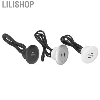 Lilishop Embedded Round Port QC3.0 Fast Phone Desktop  Station For Home 12‑30V US