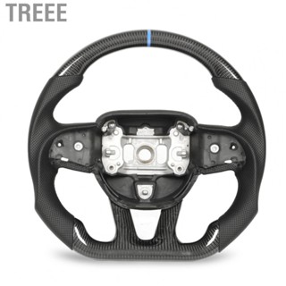 Treee Carbon Fiber Steering Wheel Perforated Leather Replacement for Dodge Challenger  SRT HELLCAT 2015-2022