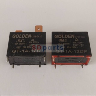 รีเลย์ Relay GOLDEN คอยล์ 12VDC 4P 25A 250VAC GT-1A-12D GT-1A-12DP #GT-GOLDEN (1 ตัว)