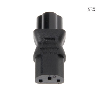 Nex IEC 320 C13 Female To C6 Male 3-Pin อะแดปเตอร์แปลงปลั๊กใบโคลเวอร์เลฟ AC