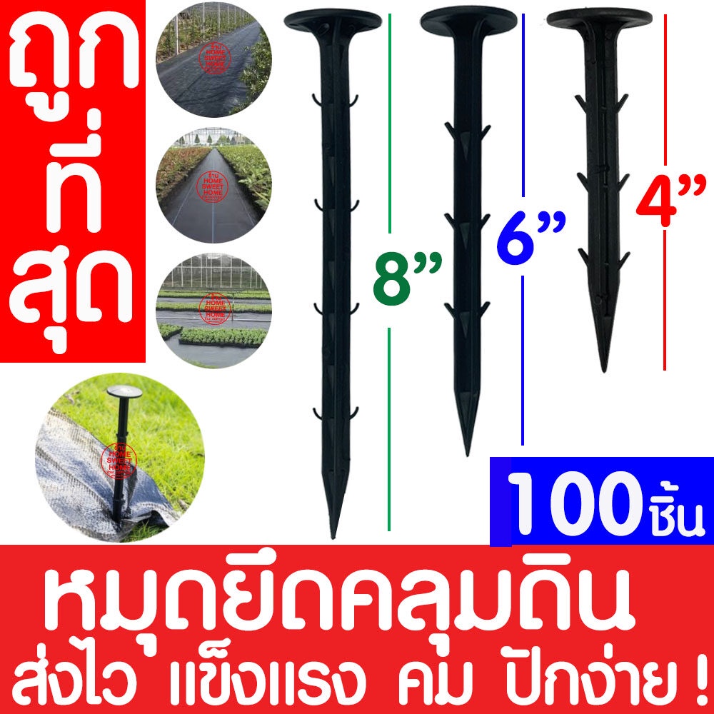 *ส่งไว* หมุดยึดผ้าคลุมวัชพืช 4/6/8นิ้ว 100ชิ้น หมุดยึดผ้าคลุมดิน เหล็กเสียบ หมุดปักดิน สมอบก หมุด ตะปูปักดิน clearance – โปรปัง