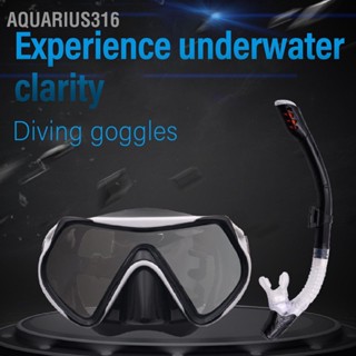  Aquarius316 ชุดดำน้ำตื้นสำหรับผู้ใหญ่แบบปรับได้ Snorkel Goggle ชุดท่อหายใจสำหรับผู้ใหญ่อุปกรณ์ดำน้ำตื้นสำหรับฝึกว่ายน้ำ