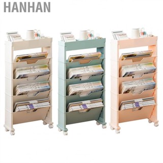 Hanhan Storage Shelving  Classroom Bookshelf Plastic Scalable Universal Wheel  for Home