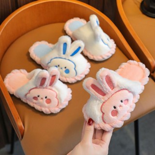 Autumn and winter childrens cotton slippers girls lovely princess children indoor home anti-skid warm baby hair slippers