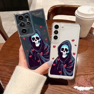 เคสโทรศัพท์มือถือ ซิลิโคนนิ่ม กันกระแทก ป้องกันเลนส์กล้อง ลายหัวใจ Death สําหรับ Samsung S23 Ultra S22 S21 FE S20 Plus A30 A32 A03 Core