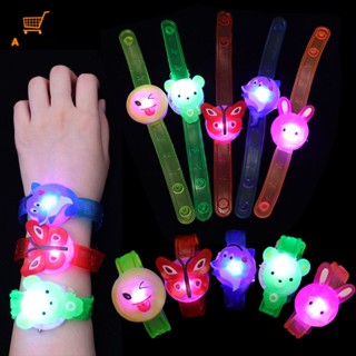 สายนาฬิกาข้อมือ LED ปรับได้ / ลายการ์ตูนสัตว์ วัสดุพลาสติก น้ําหนักเบา / สายรัดข้อมือเรืองแสง สําหรับเด็ก อุปกรณ์เสริม