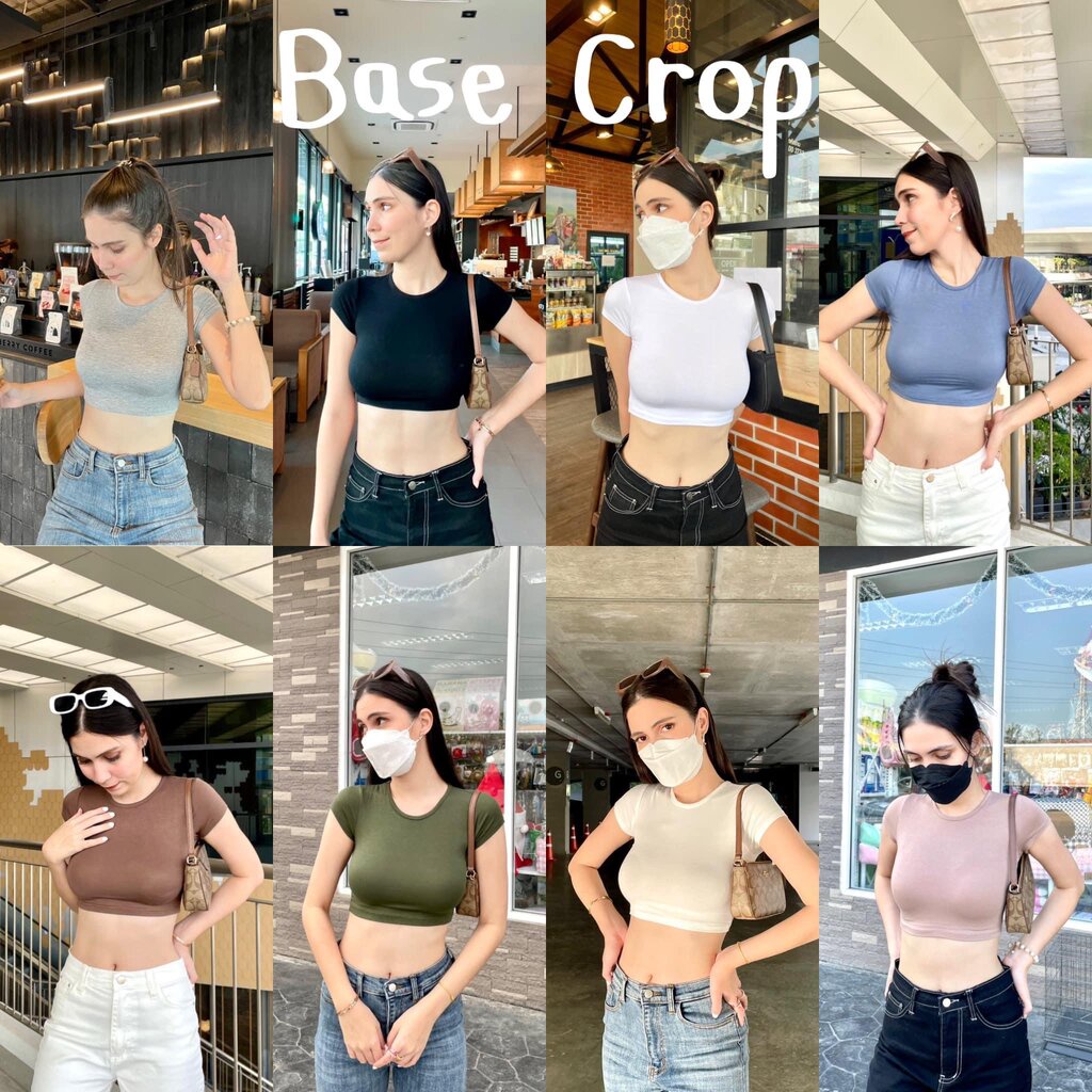 Base Crop เสื้อครอปเรยอนครึ่งตัว แบบผ้าชั้นเดียว สวยกรุบใส่ง่าย