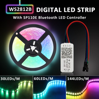 เทปไฟแบ็คไลท์ LED USB WS2812B 5V DC SP110E บลูทูธ WS2812 SMD 5050 RGB