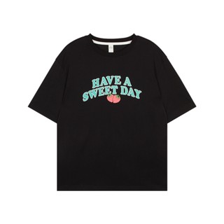 【พร้อมส่ง】เสื้อยืดแขนสั้น ผ้าฝ้าย พิมพ์ลายการ์ตูน SPAO สําหรับผู้หญิง SPRPB25S03