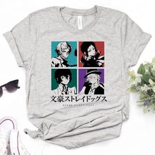 Bungou Stray Dogs เสื้อยืด ลายการ์ตูนมังงะญี่ปุ่น สําหรับผู้หญิง y2k