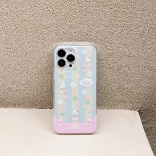 เคสโทรศัพท์มือถือแบบนิ่ม ลายกระต่าย ลายทาง สําหรับ iPhone 11 12 12Pro 12ProMax 13 13Pro 13ProMax 14 14Pro 14ProMax