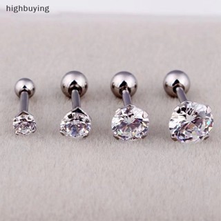 [highbuying] ใหม่ ต่างหูติดกระดูกอ่อน ประดับพลอยเทียม 4 ง่าม สําหรับผู้หญิง และผู้ชาย 1 ชิ้น
