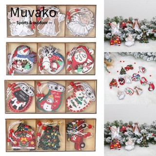 Muvako จี้ซานตาคลอส สโนว์แมน สําหรับแขวนตกแต่งบ้าน เทศกาลคริสต์มาส 9 ชิ้น